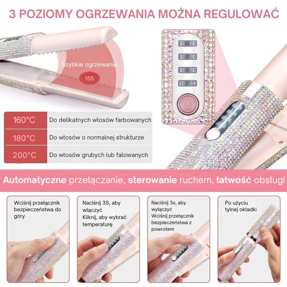 Odylla® Prostownica Bezprzewodowa do Włosów
